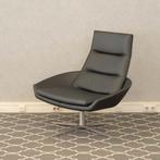 1x Montis Hugo Fauteuil Zwart Leder - Aluminium, Huis en Inrichting, Fauteuils, Niet ingevuld, Minder dan 75 cm, Niet ingevuld