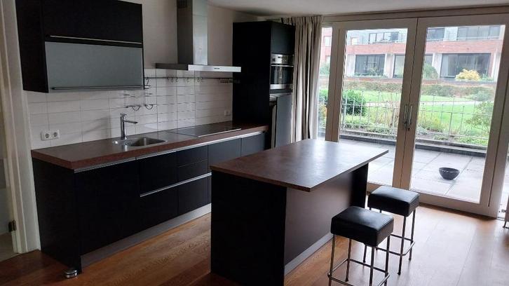 Greeploze mat zwarte eilandkeuken+topmerken GEDEMONTEERD, Huis en Inrichting, Keuken | Complete keukens, Zo goed als nieuw, Overige typen