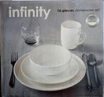 Nieuw infinity Servies Grijs/Creme - 16 Delig, Ophalen, Zo goed als nieuw, Effen, Aardewerk