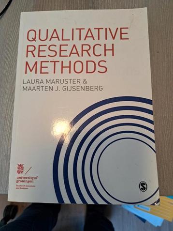 Qualitative Research Methods - Maruster & Gijsenberg beschikbaar voor biedingen