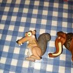 2 Ice Age poppetjes mammoet en eekhoorn, Ophalen of Verzenden