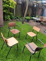 School stoelen, Vier, Vintage/ industrueel, Bruin, Zo goed als nieuw