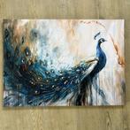 Canvas schilderij pauw - 70x50 cm, Nieuw, Ophalen of Verzenden, Print, Info@demuurdecoratie.nl