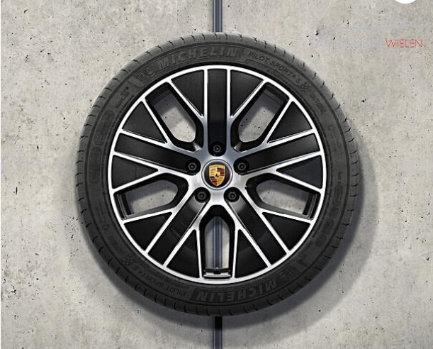 20'' Origineel Porsche Taycan Turbo velgen Zwart + Winterban, Auto-onderdelen, Banden en Velgen, Banden en Velgen, Winterbanden