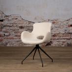 *ACTIE* Eetkamerstoel Campo Wit Taupe Bruin €169, NU €99,- 4, Draaibare eetkamerstoelen stoelen stof teddy wit taupe bruin, Overige kleuren