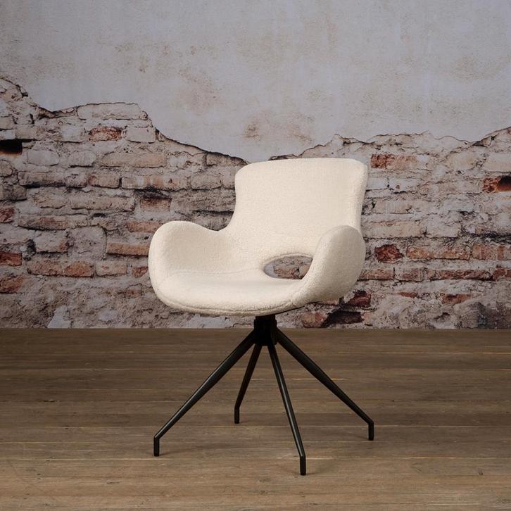 *ACTIE* Eetkamerstoel Campo Wit Taupe Bruin €169, NU €99,- 4, Huis en Inrichting, Stoelen, Nieuw, Vijf, Zes of meer stoelen, Stof