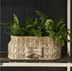 GEZOCHT: Rieten plantenbak met strik Riviera Maison, Ophalen of Verzenden, Zo goed als nieuw, Rond, Riet