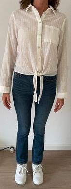 Witte knoopblouse Geisha - Maat S (36), Ophalen of Verzenden, Zo goed als nieuw, Maat 38/40 (M), Wit