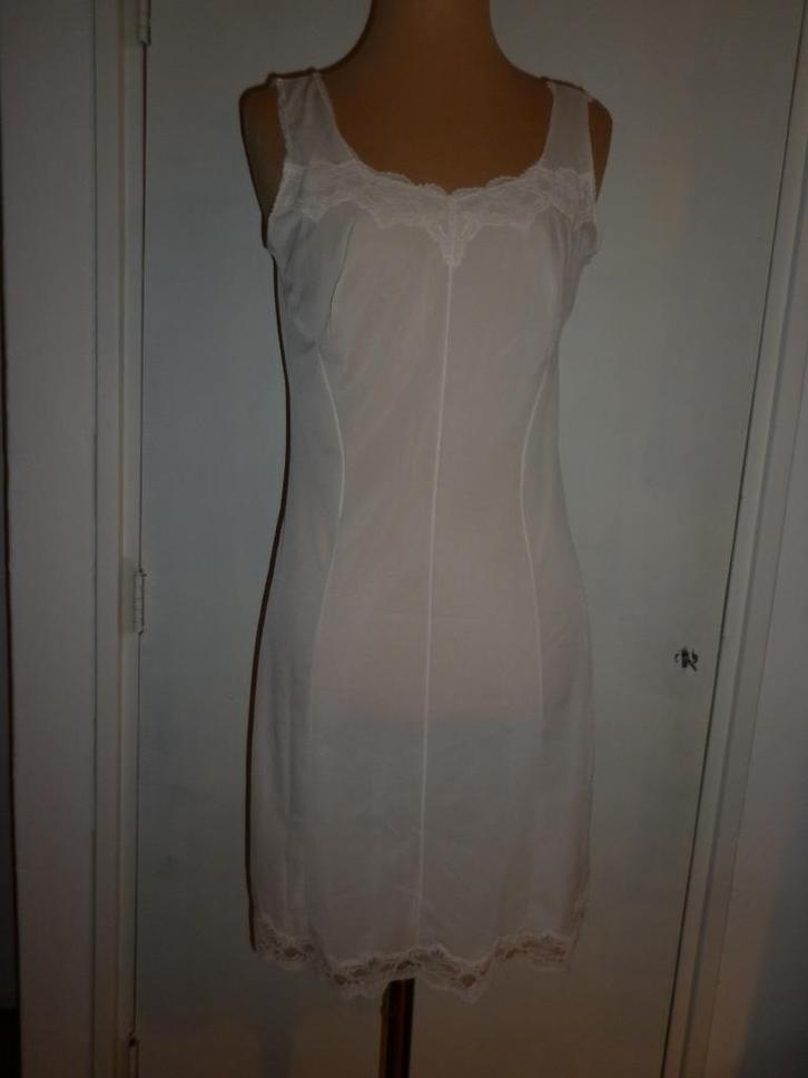 vintage onderjurk maat 40, Kleding | Dames, Ondergoed en Lingerie, Overige typen, Wit, Verzenden