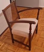 Vintage fauteuil met rieten rugleuning, Huis en Inrichting, Ophalen, Gebruikt, Bruin, Riet of Rotan