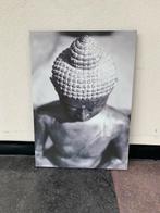 Boeddha canvas zwart/wit 50 x 70 cm, Huis en Inrichting, Woonaccessoires | Schilderijen, Tekeningen en Foto's, Zo goed als nieuw