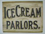 Houten paneel/bord/brocante/antiek/ijs salon/Ice Cream Candy, Ophalen of Verzenden, Zo goed als nieuw, Reclamebord