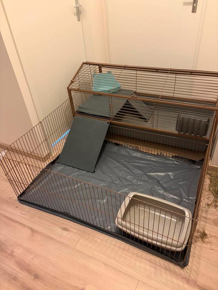 Konijnen / caviakooi, Dieren en Toebehoren, Knaagdieren en Konijnen | Hokken en Kooien, Zo goed als nieuw, Kooi, 60 tot 90 cm