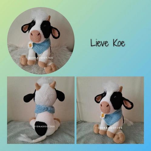 Nieuwe zelfgehaakte knuffel. Lieve koe., Kinderen en Baby's, Speelgoed | Knuffels en Pluche, Nieuw, Koe, Ophalen of Verzenden