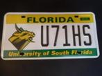 Kentekenplaat licenseplate Florida University South Florida, Verzenden, Gebruikt, Auto's