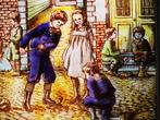 Glas in lood raamhanger kinderen die spelen, Ophalen of Verzenden