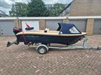 Oudhuijzer 420 met 15 pk mercury+trailer, Watersport en Boten, Sloepen, 10 tot 30 pk, Ophalen of Verzenden, 3 tot 6 meter, Buitenboordmotor