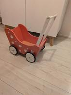 Houten poppenwagen / loopwagen - roze met hartjes, Ophalen, Gebruikt, Duw- of Trekspeelgoed