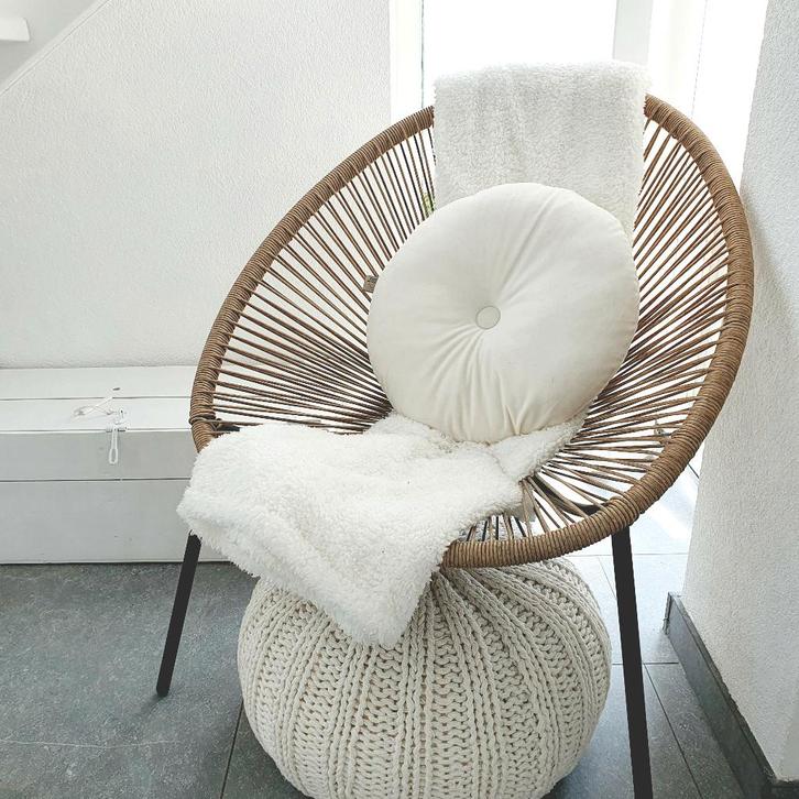 Buitenstoel of binnen, Huis en Inrichting, Stoelen, Zo goed als nieuw, Eén, Kunststof, Metaal, Bruin, Ophalen