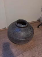 Bruine bol vaas, Huis en Inrichting, Woonaccessoires | Vazen, Ophalen, Steen, Overige kleuren, Zo goed als nieuw