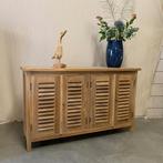 Dressoir massief teakhout - 4 louvre deuren - TTM Wonen