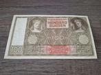 Vrijwel UNC biljet 100 gulden Luitspelende Vrouw, 1942, Postzegels en Munten, Bankbiljetten | Nederland, Ophalen of Verzenden