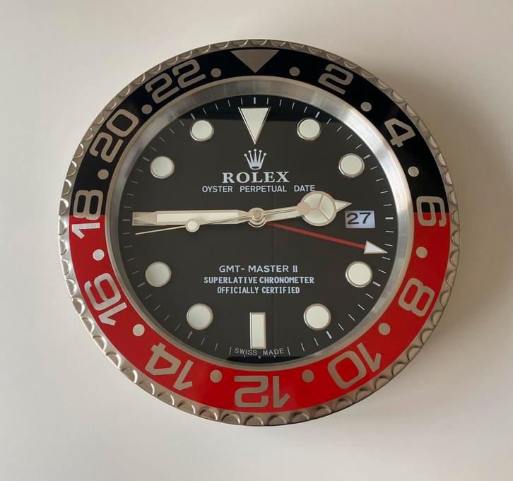 Rolex GMT - Master II - Coca Cola - Wandklok - Nieuw!, Huis en Inrichting, Woonaccessoires | Klokken, Nieuw, Wandklok, Analoog