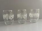 3 Vintage Glazen met Druif afbeelding, Ophalen of Verzenden