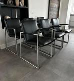 4/6/8/10 zwart leder Henders & Hazel design eetkamerstoelen, Ophalen, Zwart, Henders en Hazel, Zo goed als nieuw