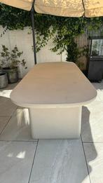 Tuintafel beige beton look cire deens ovaal 220x100, Overige materialen, -, -, Nieuw
