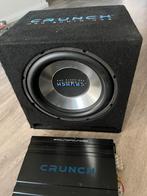 Crunch Subwoofer & Versterker 1000W, Auto diversen, Autospeakers, Ophalen of Verzenden, Gebruikt