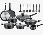 Swiss pro| pannenset 33 delig| nieuw in doos, Huis en Inrichting, Ophalen, Pannenset, Keramische plaat, Nieuw