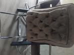 4 zware eetkamerstoelen, Huis en Inrichting, Stoelen, Ophalen, Gebruikt, Bruin, Metaal