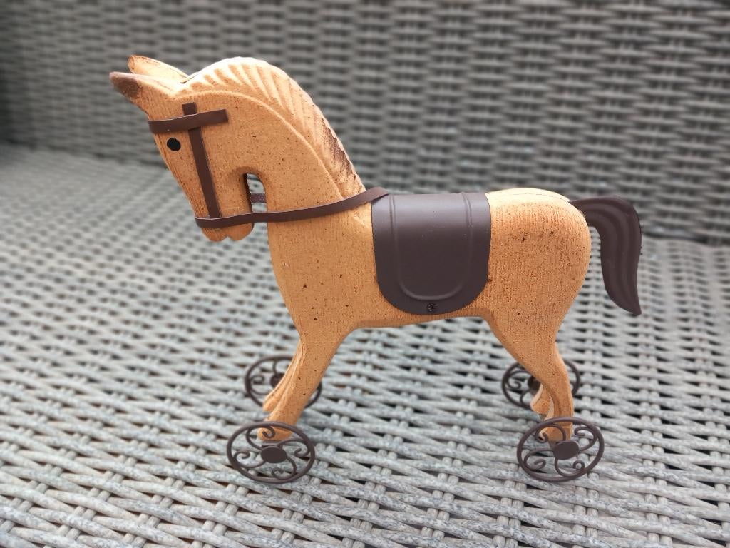 Houten paardje op wielen, Antiek en Kunst, Ophalen of Verzenden