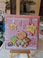 Kaartje geboorte meisje/dochter baby met beer en bal, Ophalen of Verzenden, Nieuw, Kind