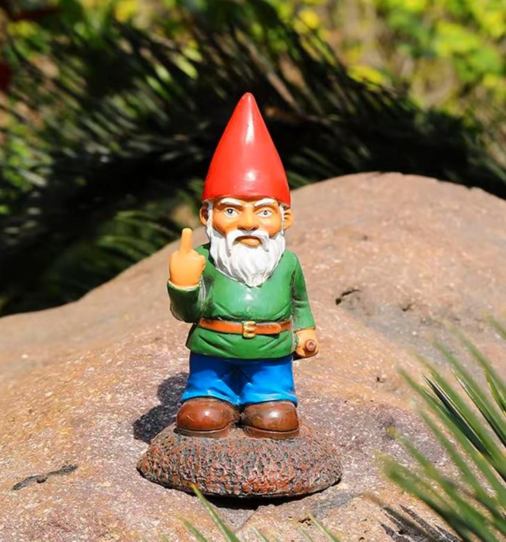 Tuinkabouter Middelvinger – Kabouter Beeldje Tuindecoratie, Tuin en Terras, Tuinbeelden, Nieuw, Tuinkabouter, Verzenden