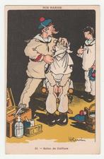 Marine.  Bij de barbier.   Illustrateurs., Verzenden, 1920 tot 1940, Ongelopen, Overige thema's