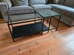 IKEA VITTSJÖ Bijzettafel / salontafel - Zwart Glas, Ophalen, Minder dan 45 cm, Minder dan 55 cm, Vierkant
