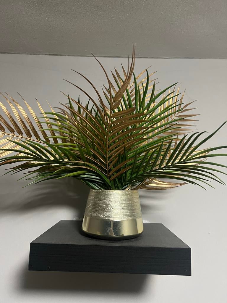 Palm met gouden bladeren nepplant, Huis en Inrichting, Ophalen of Verzenden, Zo goed als nieuw, Binnen