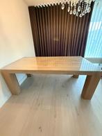 Eettafel 2 bij 1 meter inclusief glas goossens hout, Huis en Inrichting, Tafels | Eettafels, Ophalen, Glas, 200 cm of meer, 50 tot 100 cm