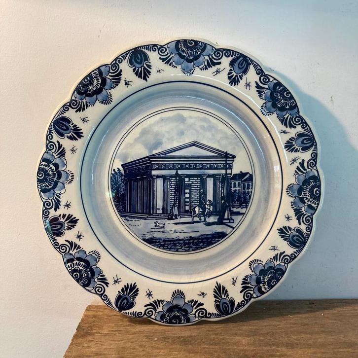 Delfts Blauw Wandbord Düsseldorf 28cm - Ratinger Tor, Antiek en Kunst, Curiosa en Brocante, Ophalen of Verzenden