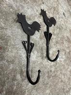 6x smeedijzeren Haan Wandhaken Kapstok, Gebruikt, Wandhaken, Ophalen of Verzenden, Minder dan 100 cm