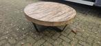 Mooie Landelijke ronde salon tafel, Huis en Inrichting, Tafels | Salontafels, Ophalen of Verzenden, Zo goed als nieuw