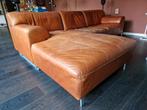 Lederen Hoekbank met Chaise Longue, Huis en Inrichting, Banken | Bankstellen, Ophalen, 250 tot 300 cm, Gebruikt, Hoekbank