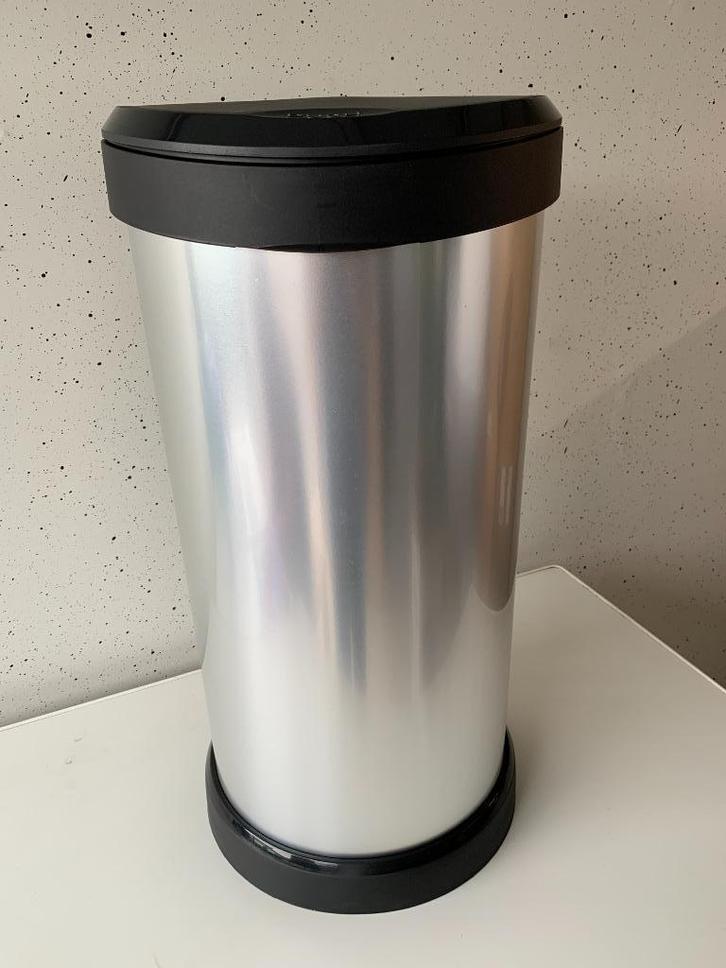 Curver Decobin Push Prullenbak - 40L - Metallic, Huis en Inrichting, Woonaccessoires | Prullenbakken, Nieuw, Kunststof, 50 tot 75 cm