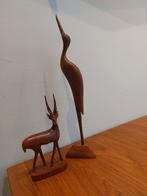 Houten Beelden Set: Dier & Vogel, Ophalen of Verzenden