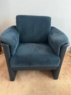 Leren/suède feautuil (blauw), Ophalen, Zo goed als nieuw, 75 tot 100 cm
