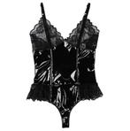 Zwart kunst leren kanten pakje / dames sexy lingerie wetlook, Kleding | Dames, Verzenden, Zwart, Nachtkleding