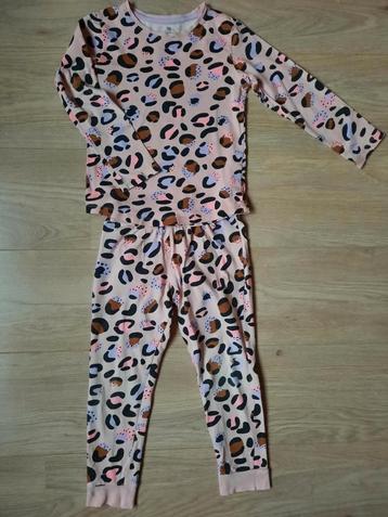 Hema Roze Panterprint Meisjes Pyjama Maat 110-116 beschikbaar voor biedingen