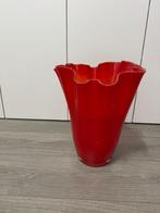Rode vaas, Ophalen of Verzenden, Minder dan 50 cm, Rood, Glas